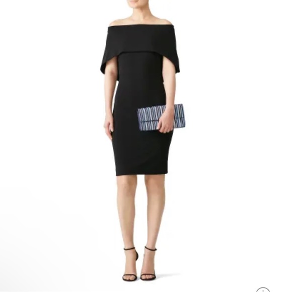 NICOLE MILLER COLLECTION Structured Cape Sheath Dress Size 6 - Picture 1 of 15